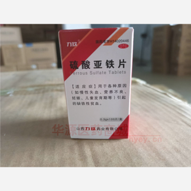 硫酸亚铁片（套盒 0.3g*100s 山西力玖药业有限公司