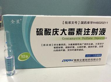 硫酸庆大霉素注射 2ml:8万单位*10支 四川省长征药业股份有限公司